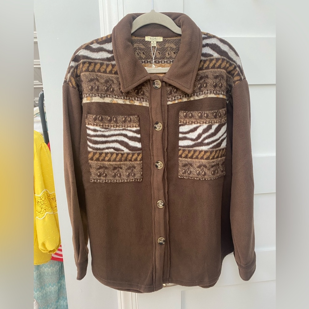 Kori America slither western style button down Shacket
